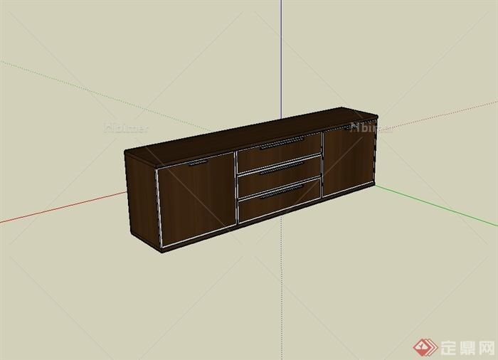 现代风格木质家具柜子设计su模型[原创]