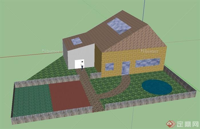 某住宅楼建筑外围构造设计SU模型