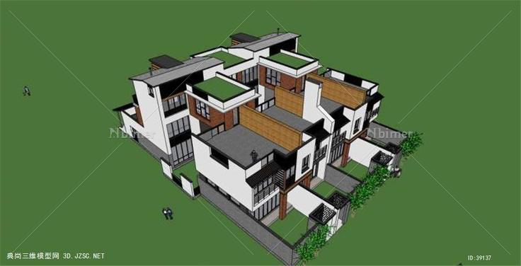 别墅楼盘(4)su模型