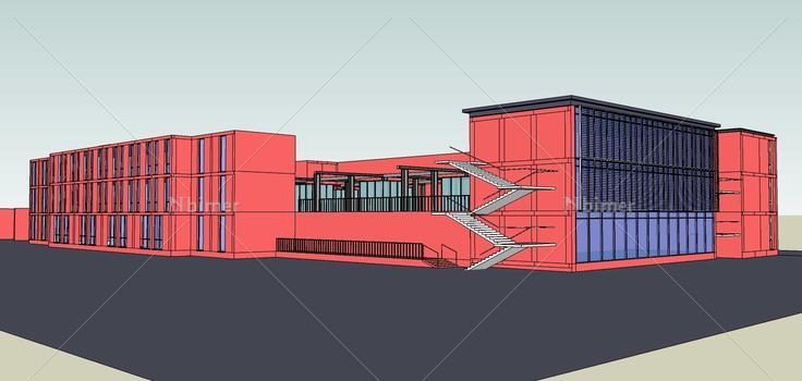 现代风格学校(81692)su模型下载