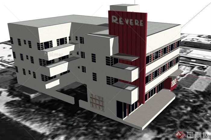 某救生艇公司大楼建筑设计SU模型