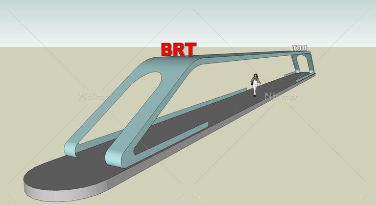 BRT交通站(102969)su模型下载