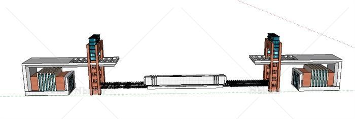 某两个现代风格大门设计su模型