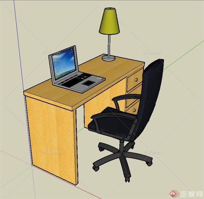 室内办公桌椅设计SU模型