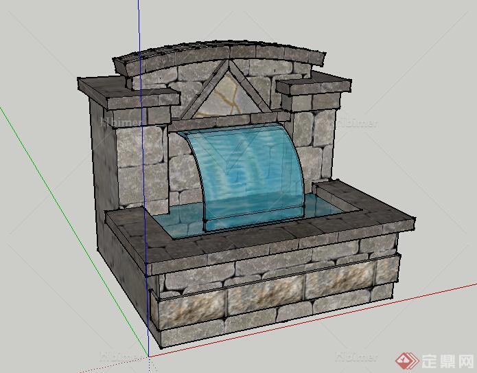 某园林景观水景小品设计SU模型