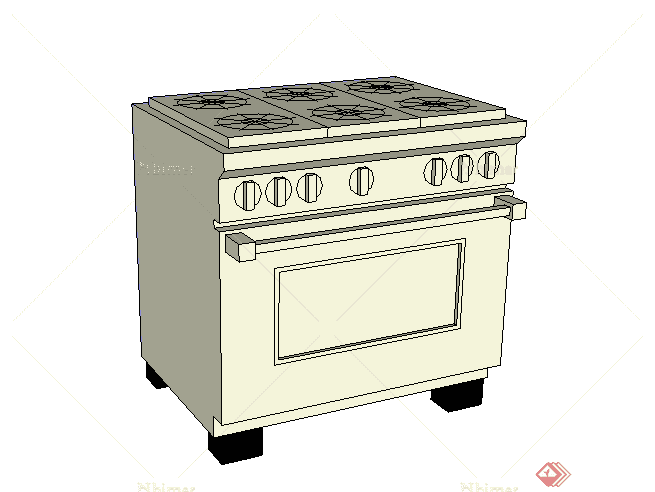 某现代风格厨卫设施煤气灶设计SU模型素材