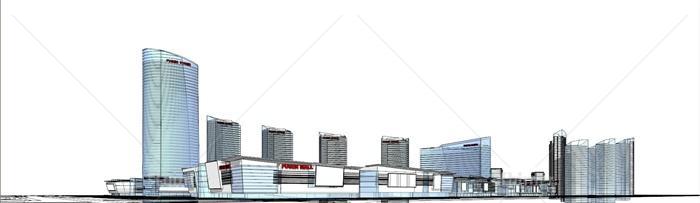 广州现代商业综合区建筑设计su模型[原创]