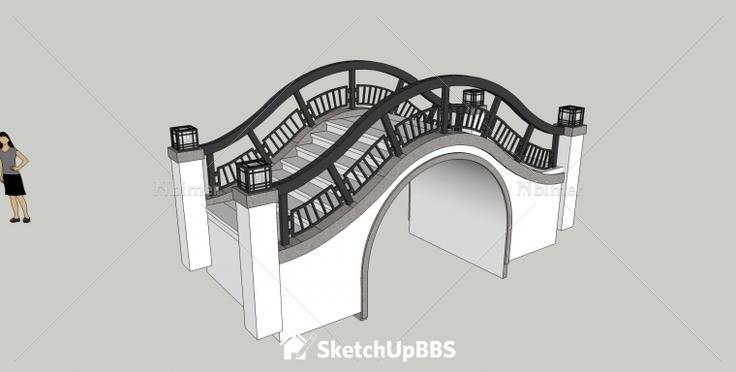 新中式拱桥模型