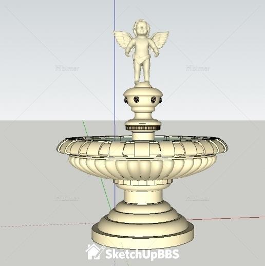最新整理的欧式风格的可爱小天使造型喷泉模型，