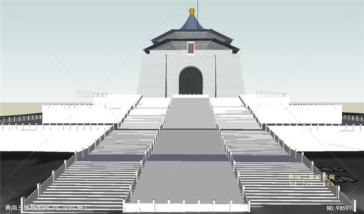 古建筑中正纪念堂的SU模型