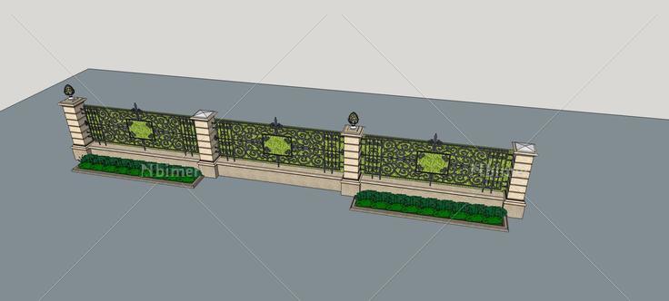 围墙护栏(77309)su模型下载
