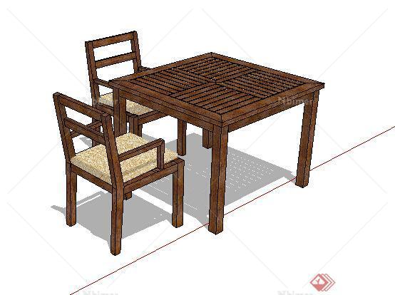 设计素材之木质桌椅素材su模型