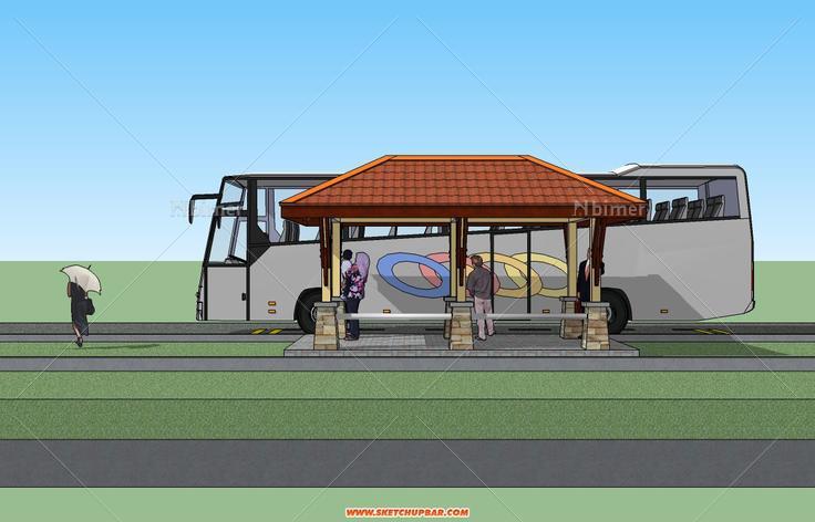 分享一bus停靠站SU模型