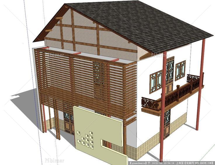 一个中式风格的小房子SU模型
