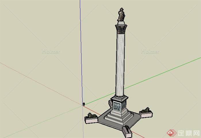 某大型广场景观柱设计SketchUp(SU)3D模型