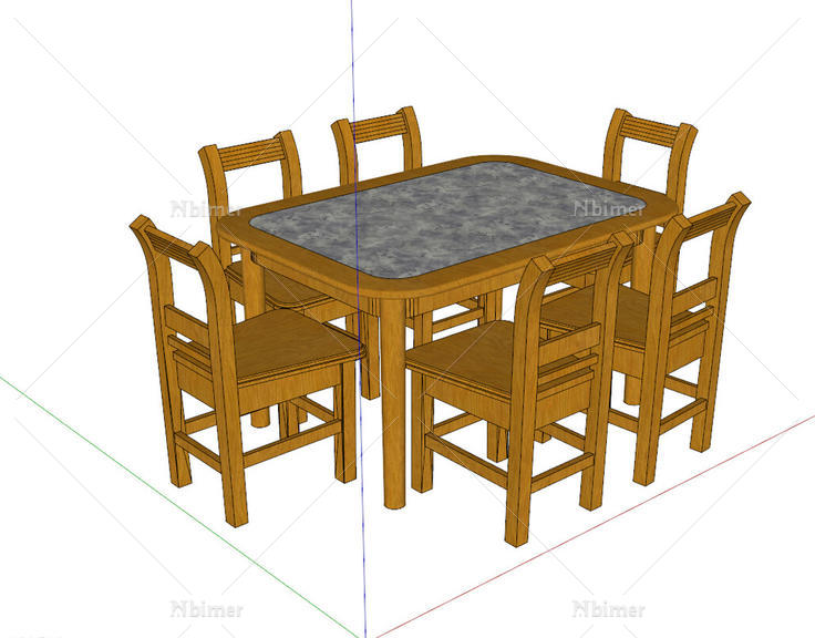 中式餐桌椅图片室内设计免费下载_格式:skp_大小