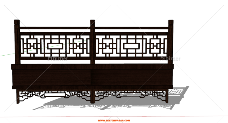 古建栏杆+挂落结构