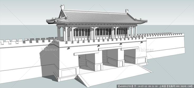 Sketch Up 精品模型---中国古建-城楼