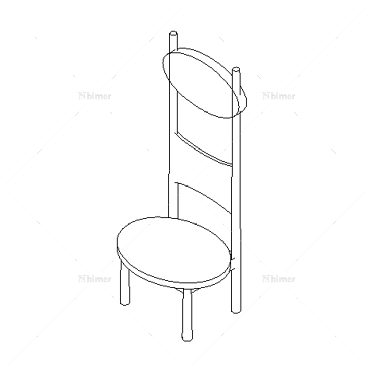 椭圆高背椅