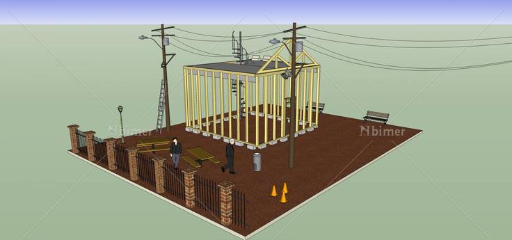 小屋框架(69292)su模型下载