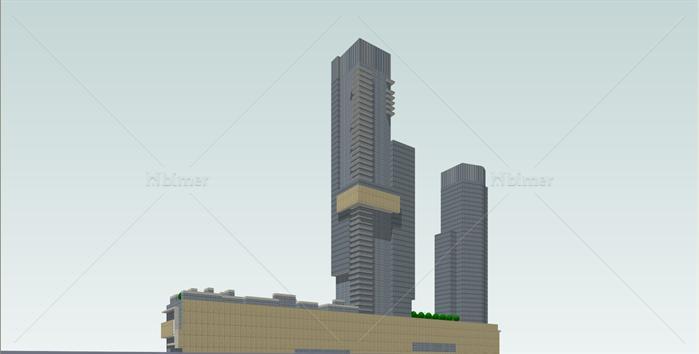 城市购物中心建筑设计方案su模型[原创]