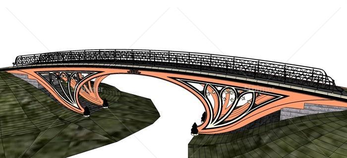 铁艺大型拱桥设计su模型[原创]
