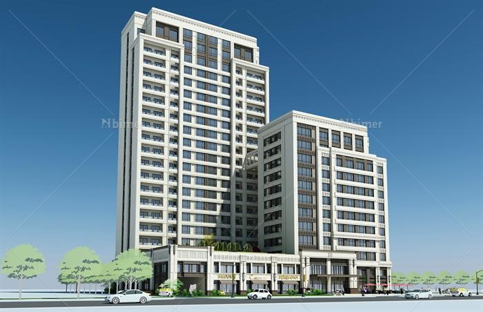 某高层商住楼建筑设计（su模型、cad图纸）[原创