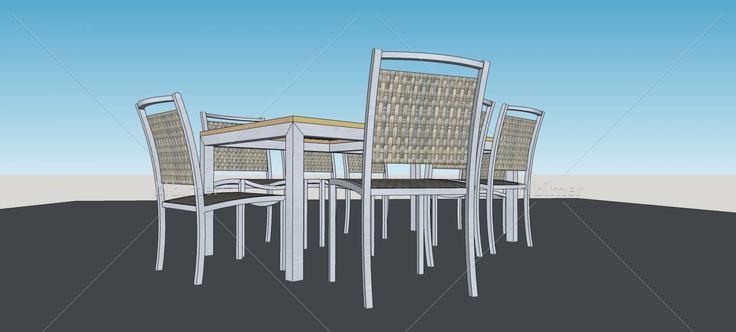 室外桌椅(81596)su模型下载