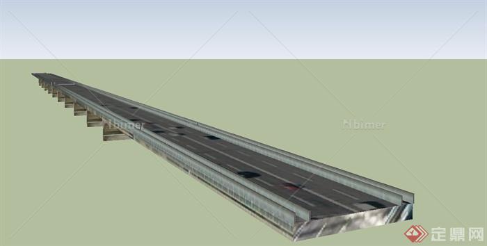某段高速路高架桥设计SU模型