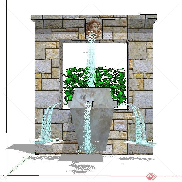 园林景观之现代喷泉设计su模型