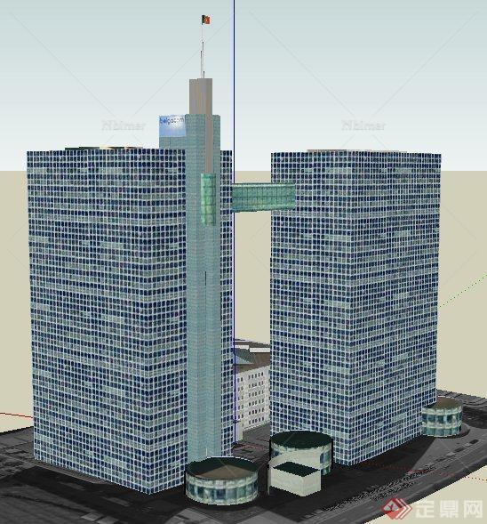 现代高层商务办公建筑SU模型