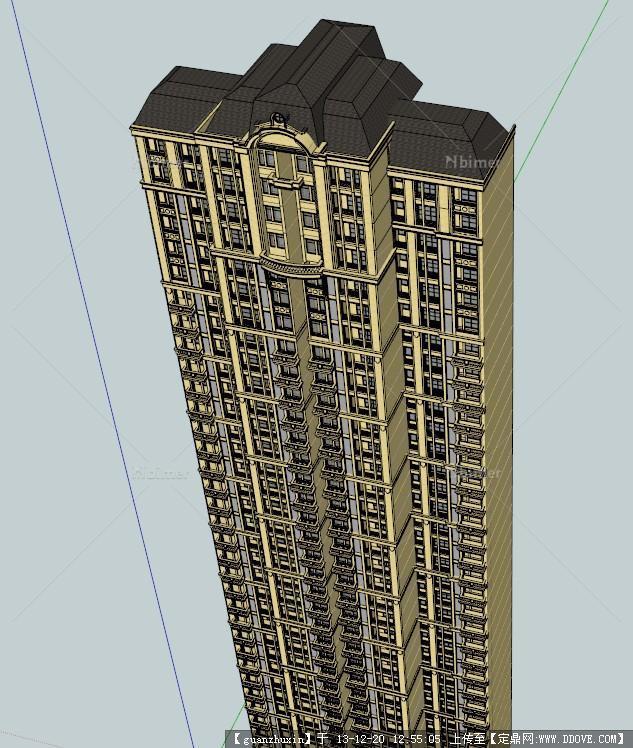 某新古典草原高层住宅SU精品模型