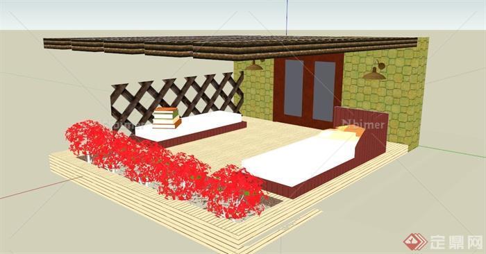 某住宅建筑屋顶休闲室设计SU模型