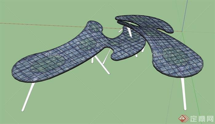 现代景观棚架设计SU模型