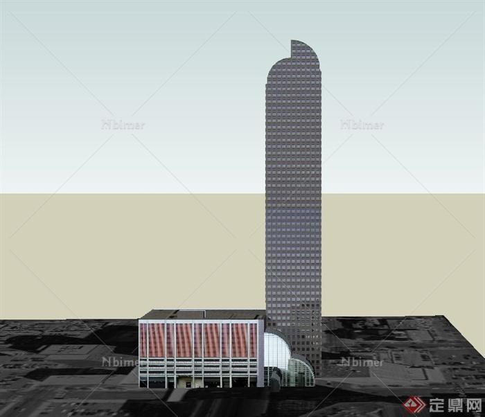 现代风格某高层国际酒店建筑设计SU模型