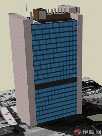 广东某银行大楼建筑设计SU模型