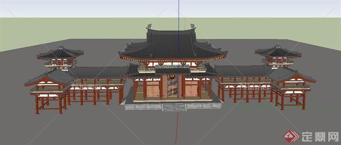 某日本古建大殿建筑设计SU模型