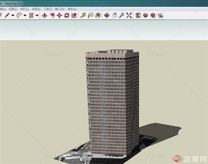 某现代高层多边办公建筑设计SU模型