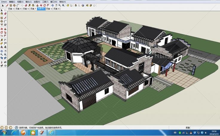 新中式幼儿园建筑模型设计方案带SketchUp模型下