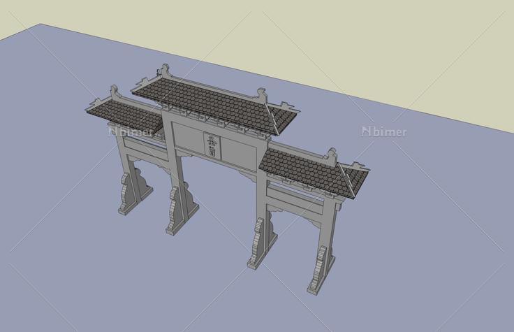 牌坊(44130)su模型下载