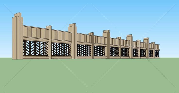 建筑构件-围墙(69527)su模型下载