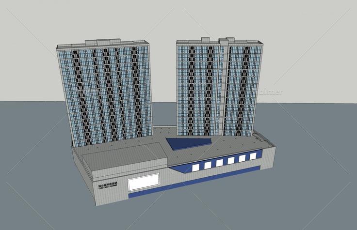 现代高层商业办公楼(43359)su模型下载