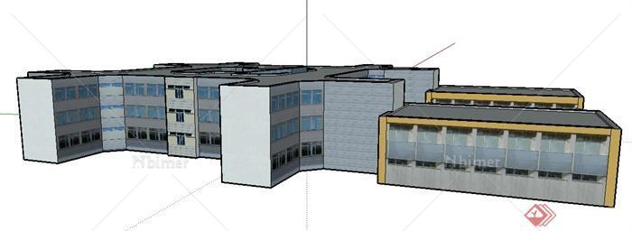 某现代风格学校教学楼建筑设计SU模型