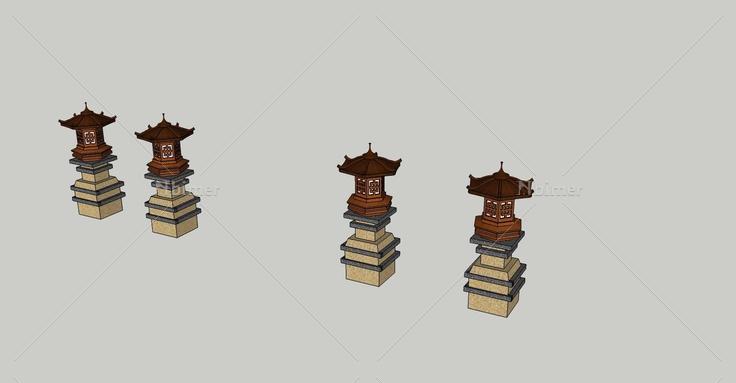 景观-石灯(74655)su模型下载