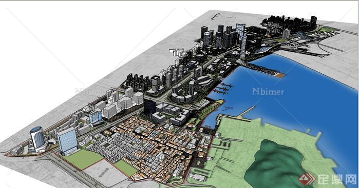 一个滨海新城城市规划方案SU精致设计模型[原创]