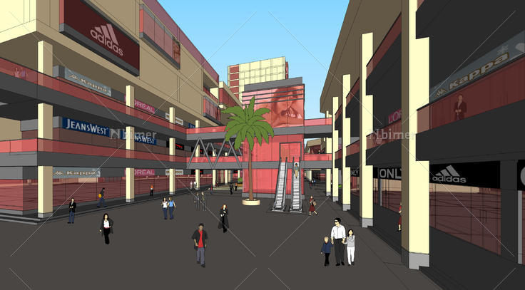 高层办公楼与商业综合体建筑sketchup模型