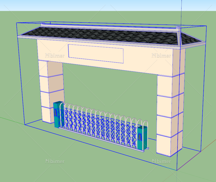 大门图片建筑免费下载_格式:skp_大小:1024X862像