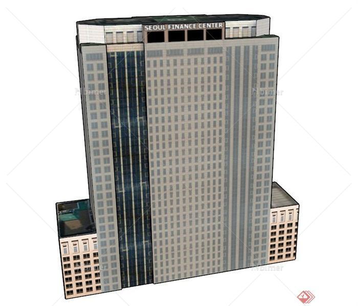 某办公大楼建筑设计SU贴图模型