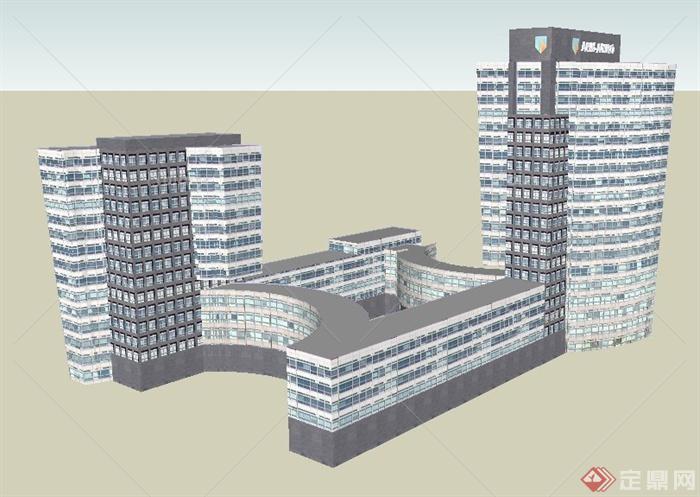 某现代银行办公楼建筑设计SU模型