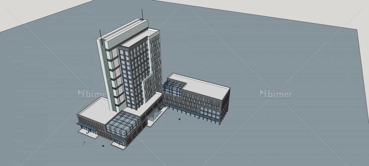 现代高层办公楼(79974)su模型下载